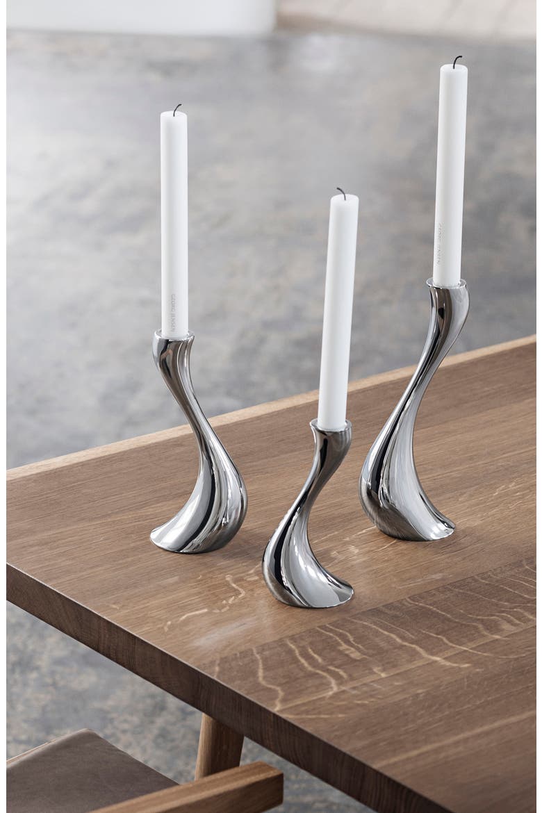 Cobra Set of 3 Candleholders, Alternate, color, SILVER