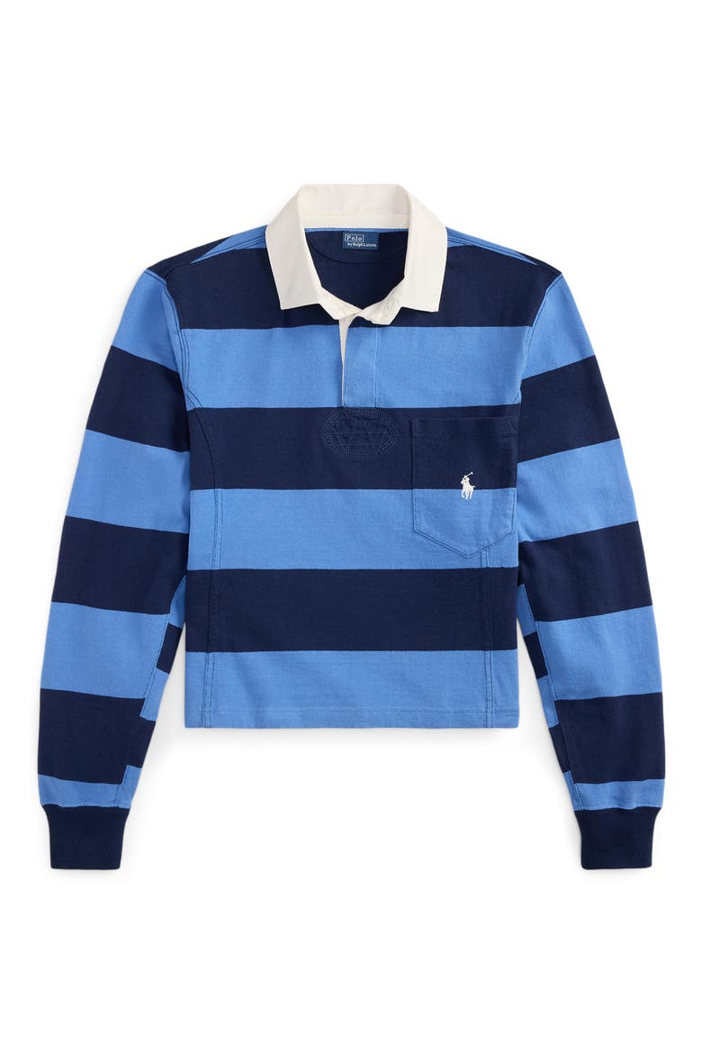Shaped Rugby Shirt, Alternate, color, RIG BLUE/NEWPORT NAVY