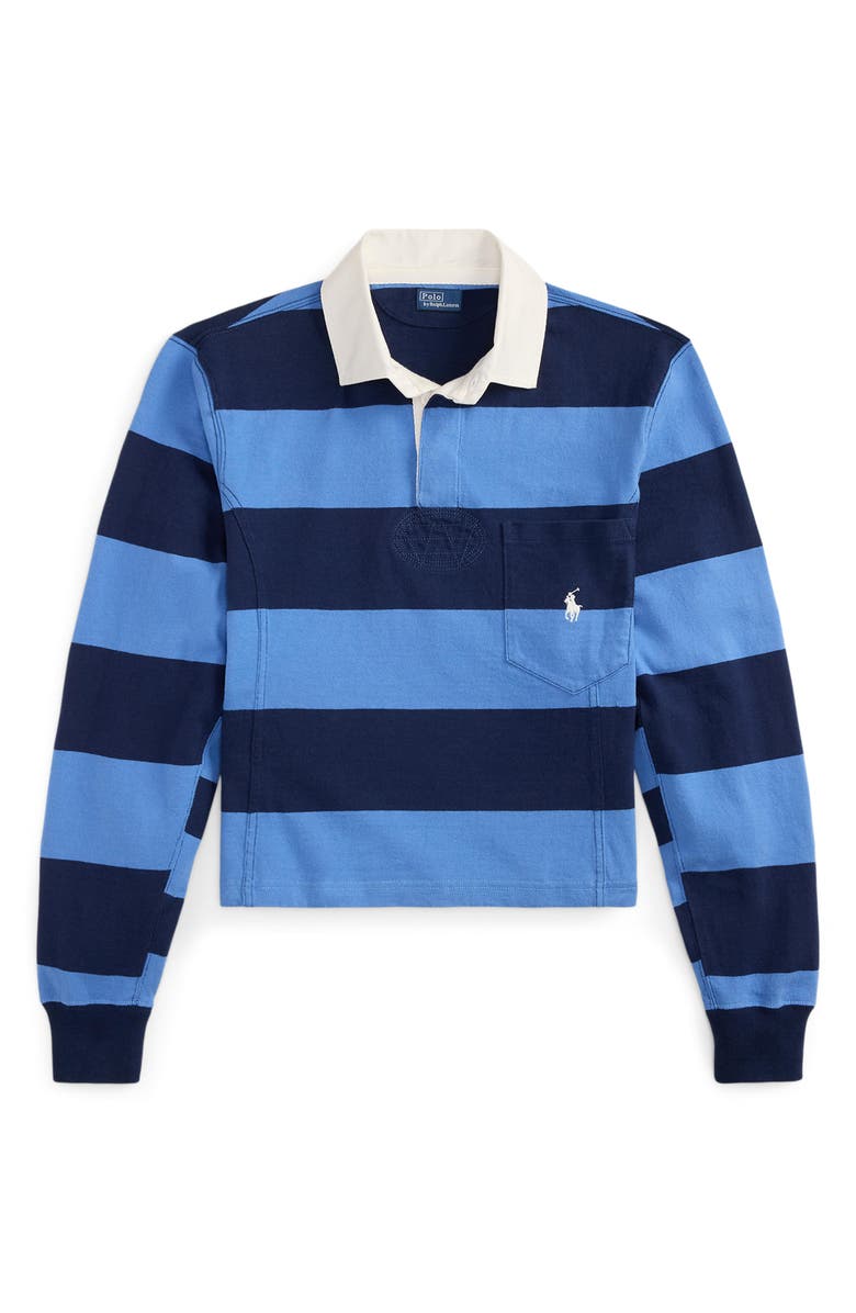 Polo Ralph Lauren Shaped Rugby Shirt, Alternate, color, Rig Blue/Newport Navy