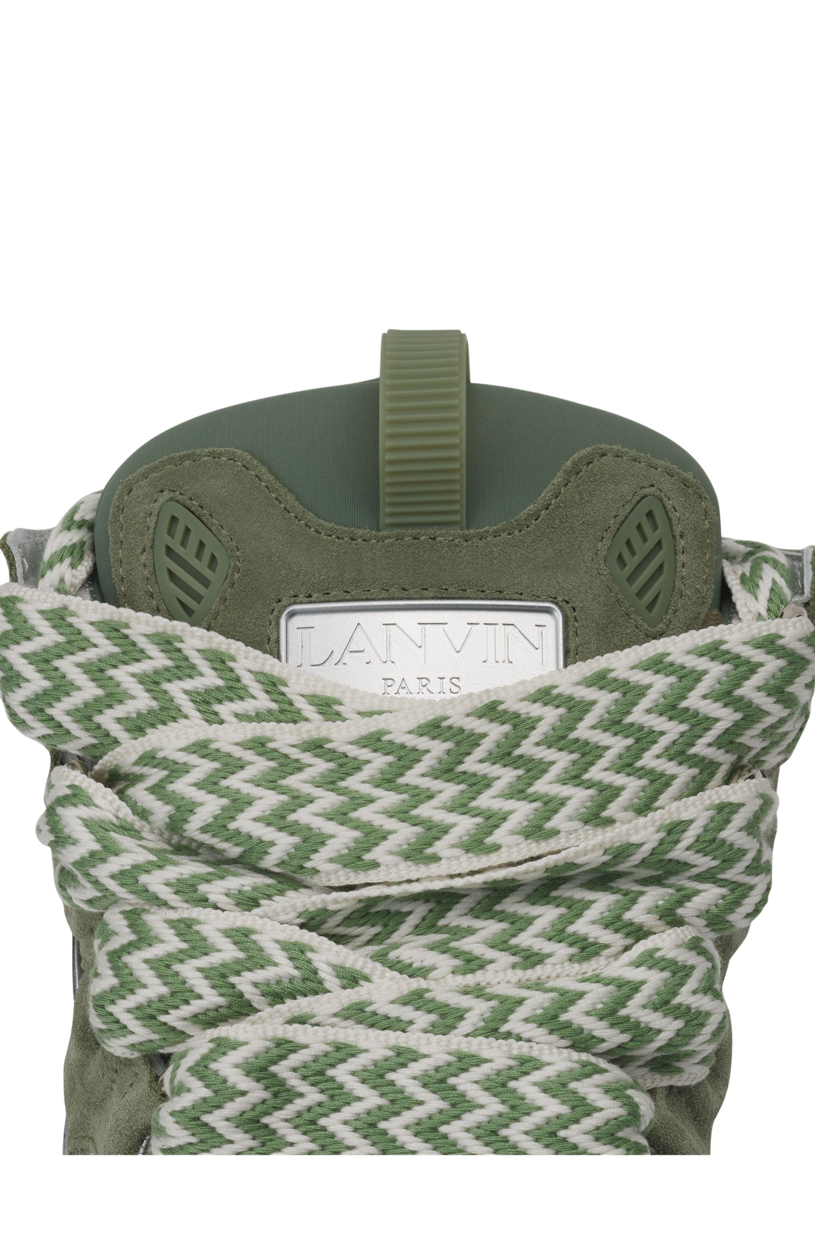 Lanvin Leather Curb Sneakers With Marbled Sole, Alternate, color, 