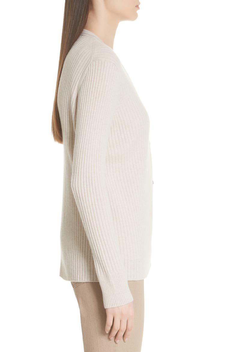 Ribbed Cashmere Cardigan (Nordstrom Exclusive), Alternate, color, OATMEAL MELANGE