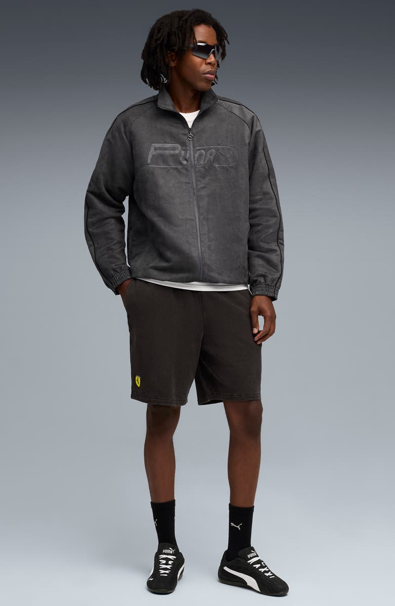 PUMA Scuderia Ferrari Sportswear Logo Cotton Sweat Shorts, Alternate, color, Puma Black