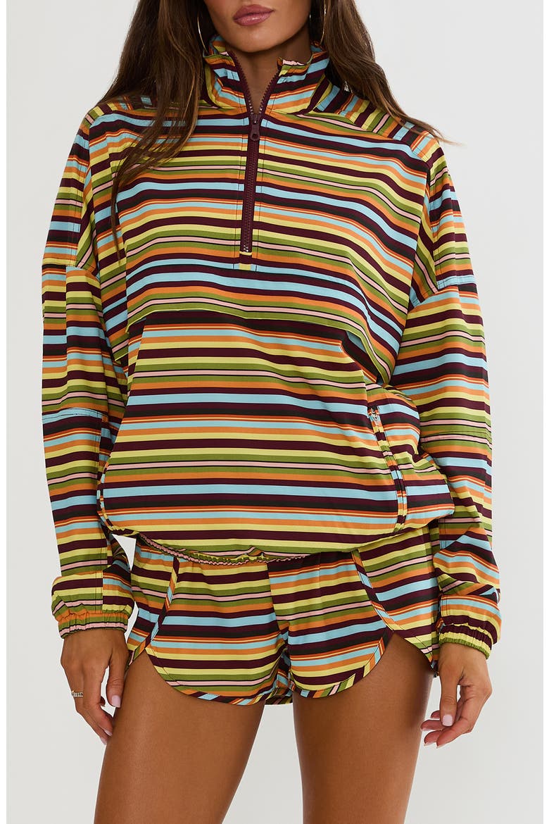 Vespera Half Zip Pullover, Main, color, PARADISE STRIPE