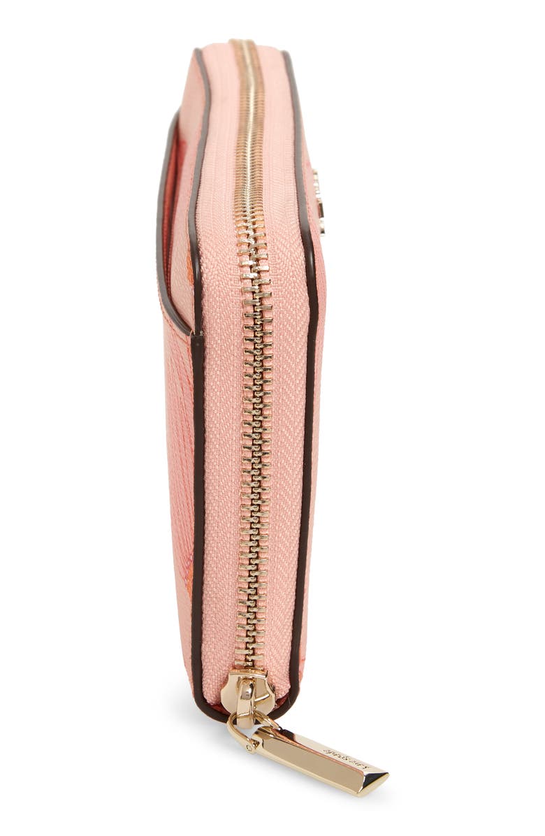 Kate Spade New York spencer falling flower zip around leather continental wallet, Alternate, color, 