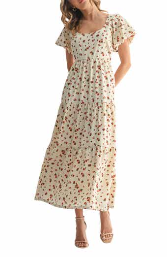 Puff Sleeve Midi Dress