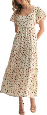 WISHLIST Puff Sleeve Midi Dress
