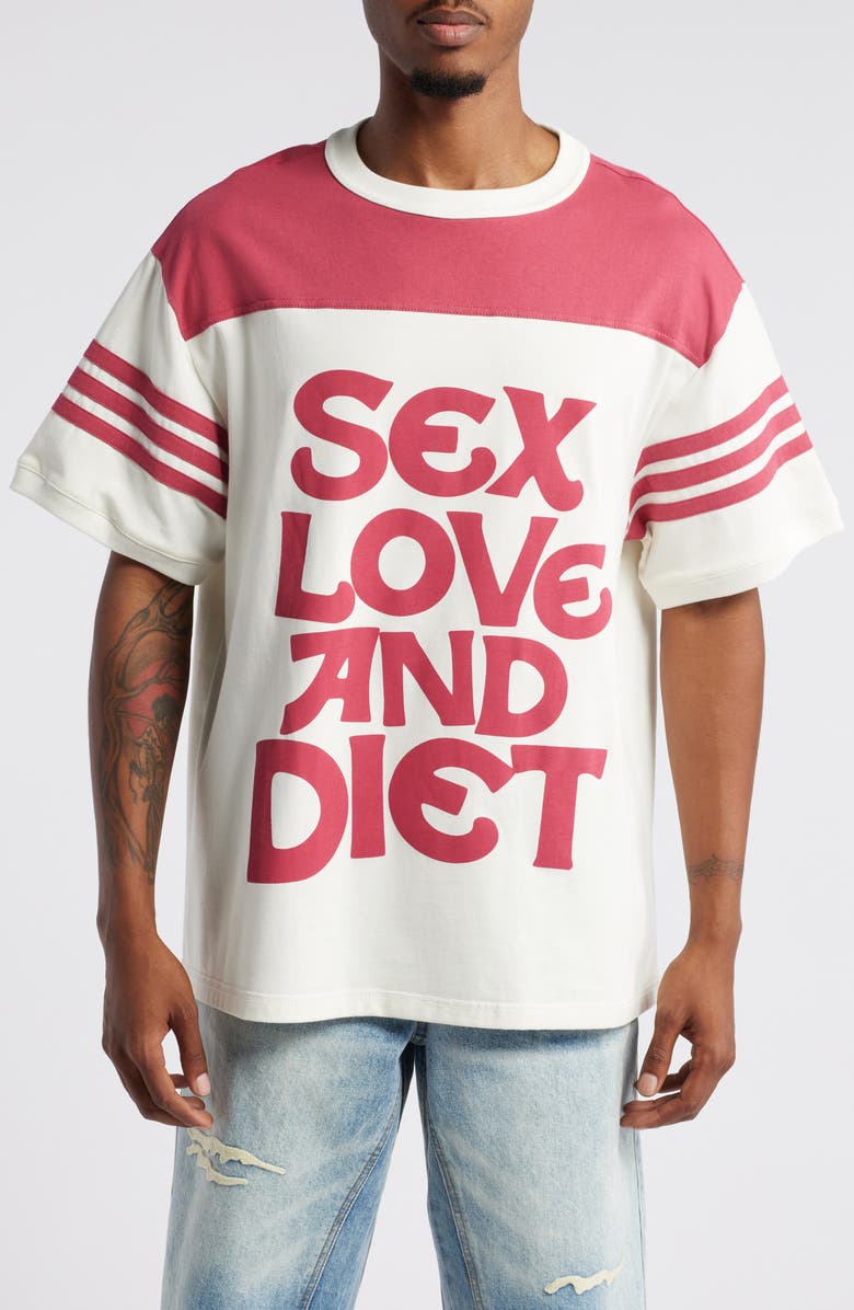 DIET STARTS MONDAY SLD Retro Colorblock Graphic T-Shirt, Main, color, 