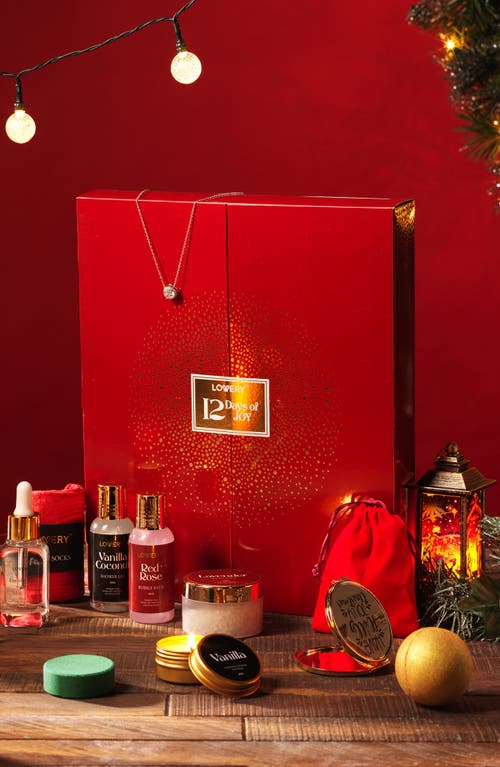 Lovery 12 Days Of Beauty Advent Calendar Bath & Body Care Gift Set In Red