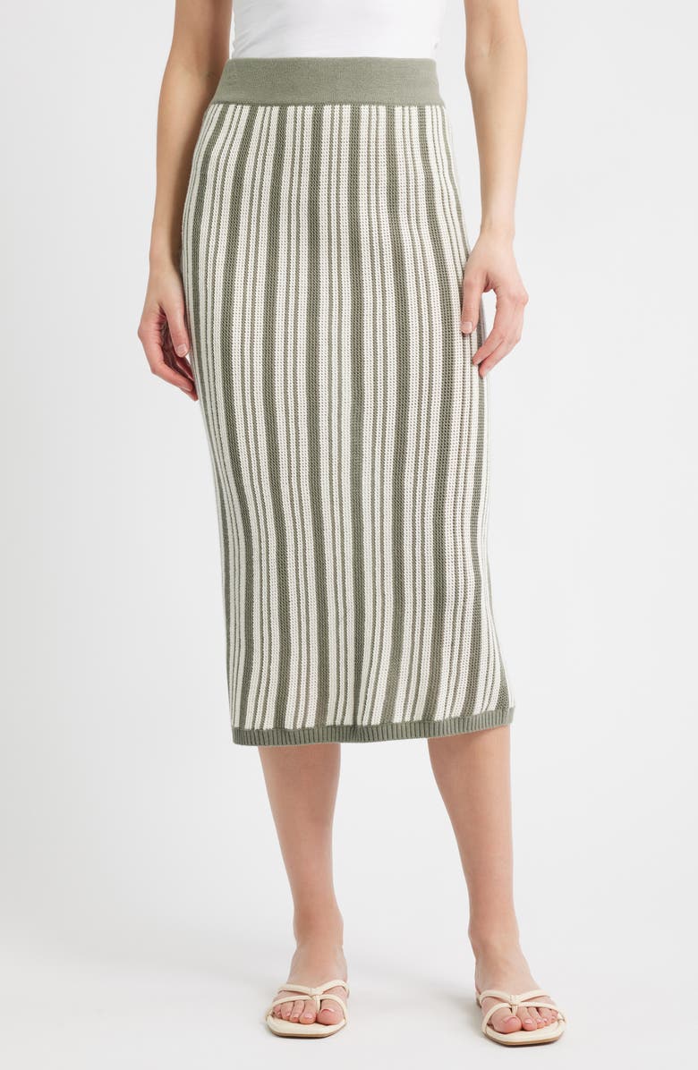 Nation LTD Mirella Maxi Sweater Skirt, Main, color, Herb Stripe