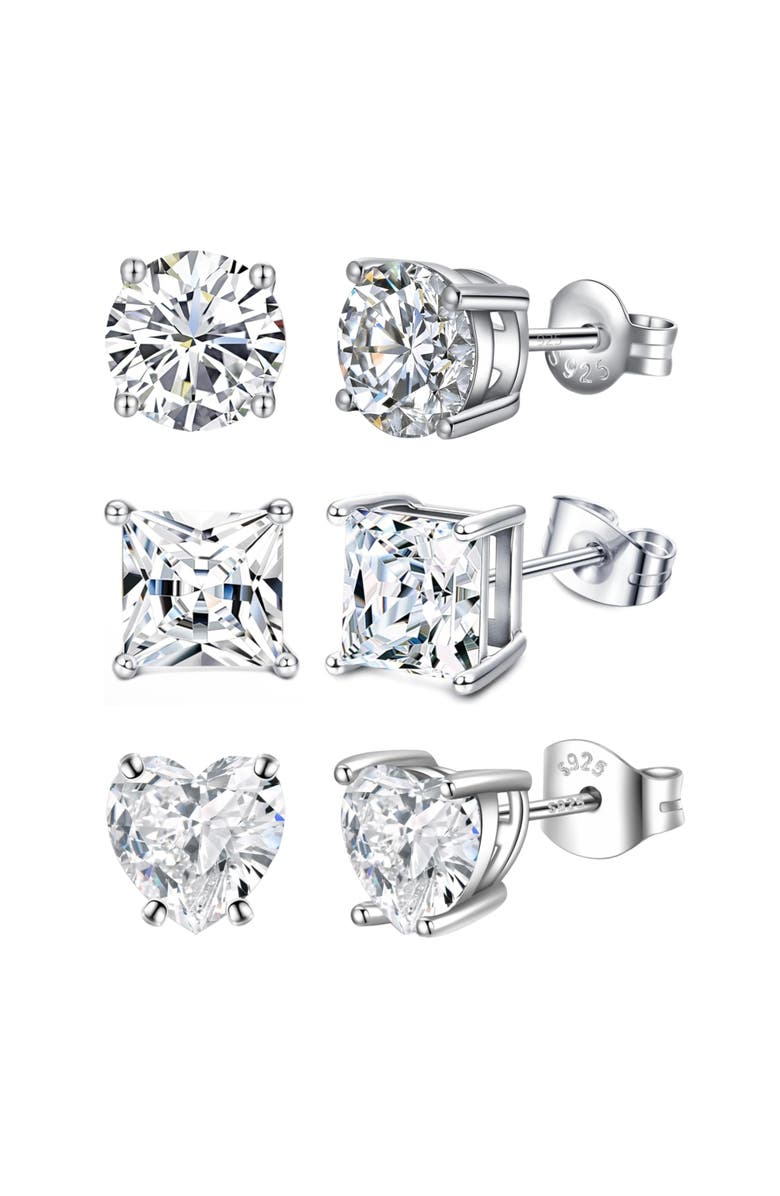 Donatello Gian Set Of 3 Sterling Silver Earrings, Main, color, Silver