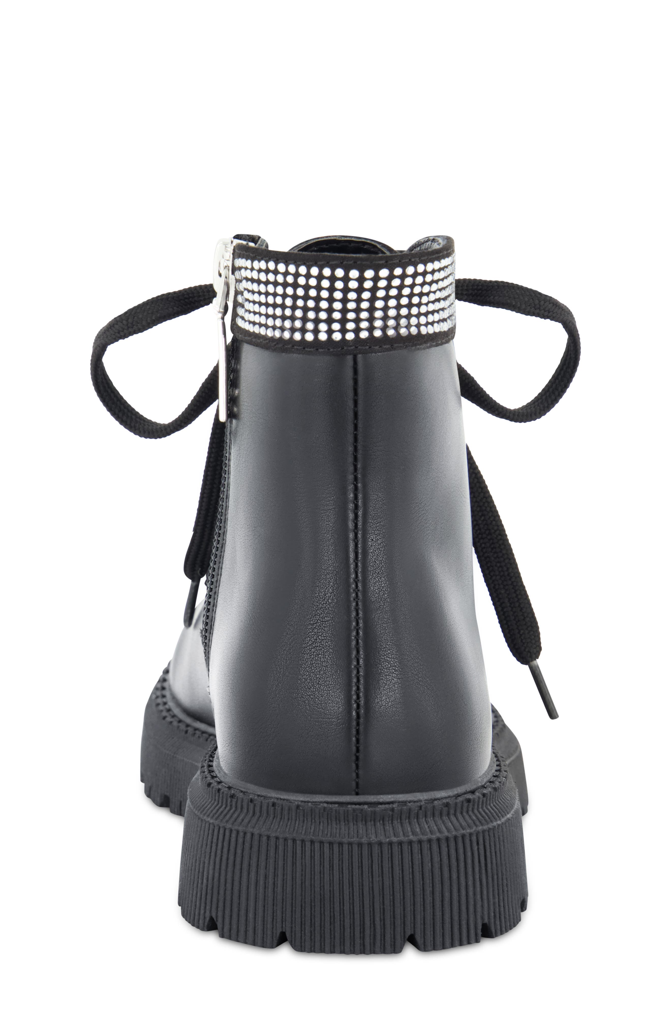 DKNY Ava Arlyn Embellished Water Resistant Combat Boot, Alternate, color, Black