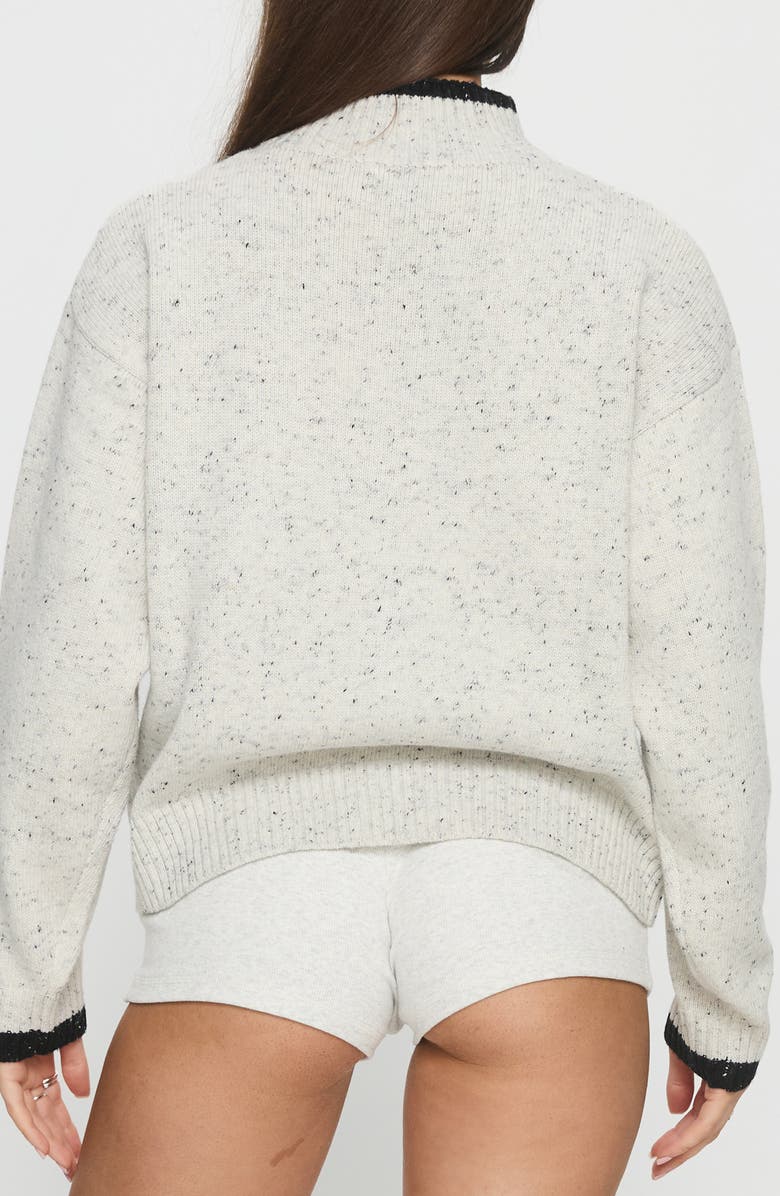 Princess Polly Overstayed Stripe Knit Jacket, Alternate, color, Grey