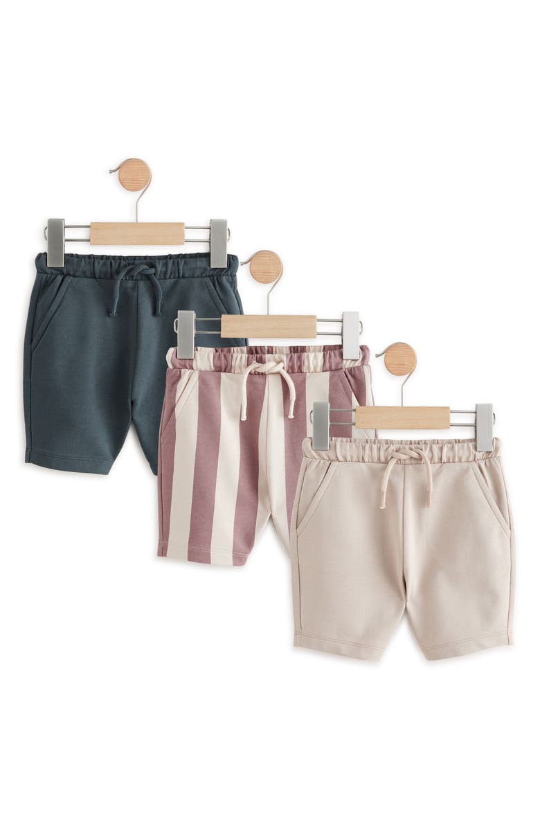 NEXT Kids' Assorted 3-Pack Cotton Shorts, Main, color, Beige Multi