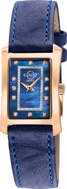 GV2 Luino Diamond Embellished Leather Strap Watch, 23mm x 29mm - 0.084 ctw.