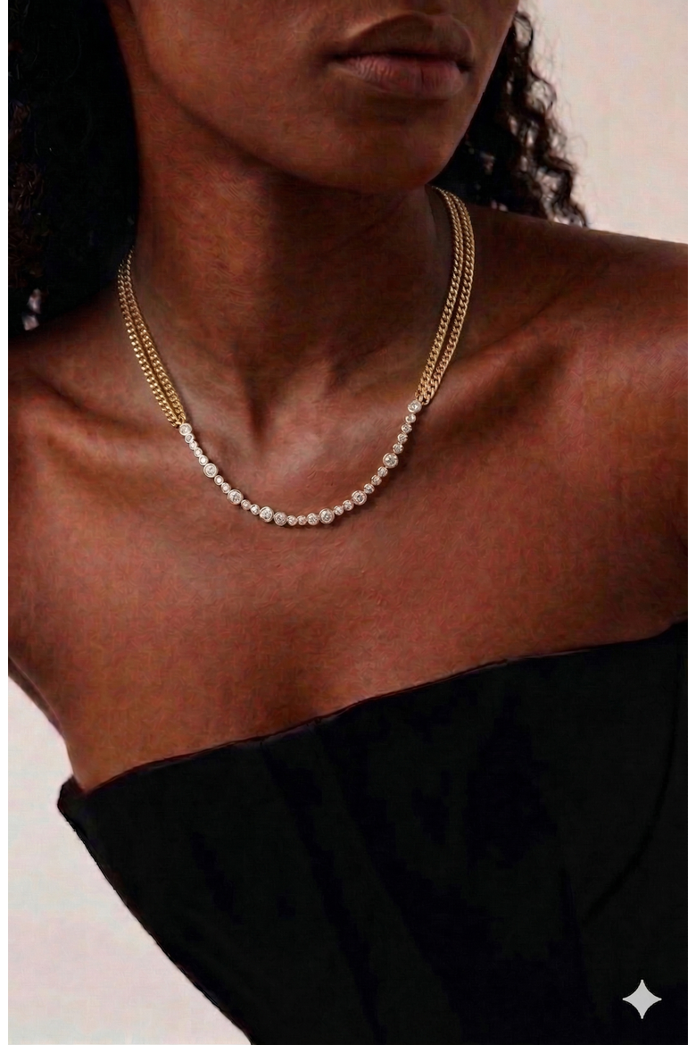Stan Celestial Crystal Necklace in Gold, Alternate, color, Gold