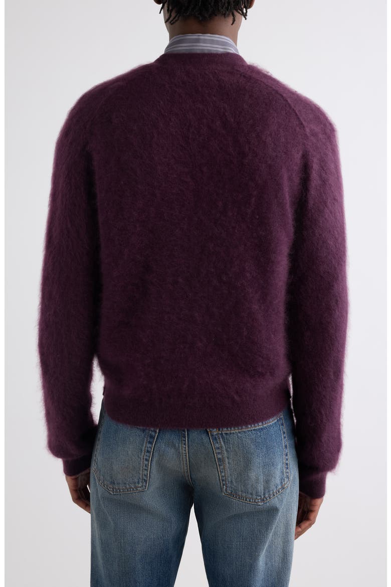 Klasher Plush Cashmere Cardigan, Alternate, color, WINE RED