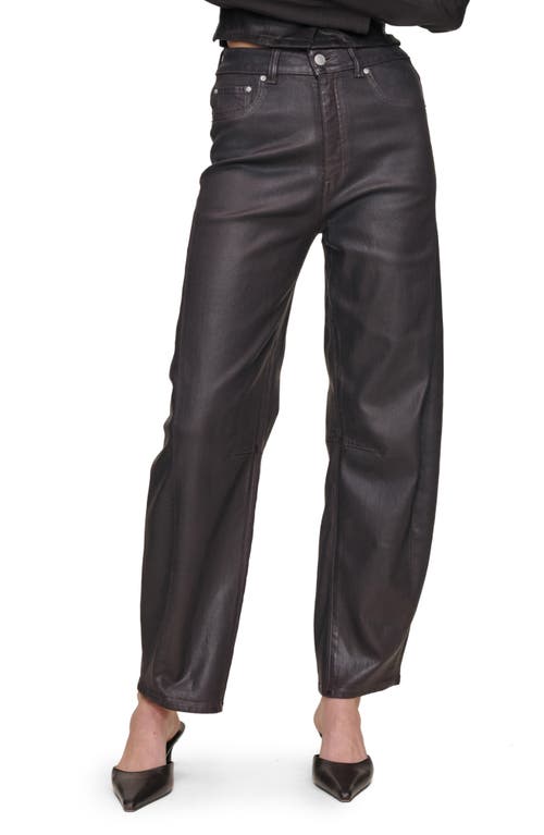 Dl1961 Miro Coated High Waist Barrel Jeans In Brown