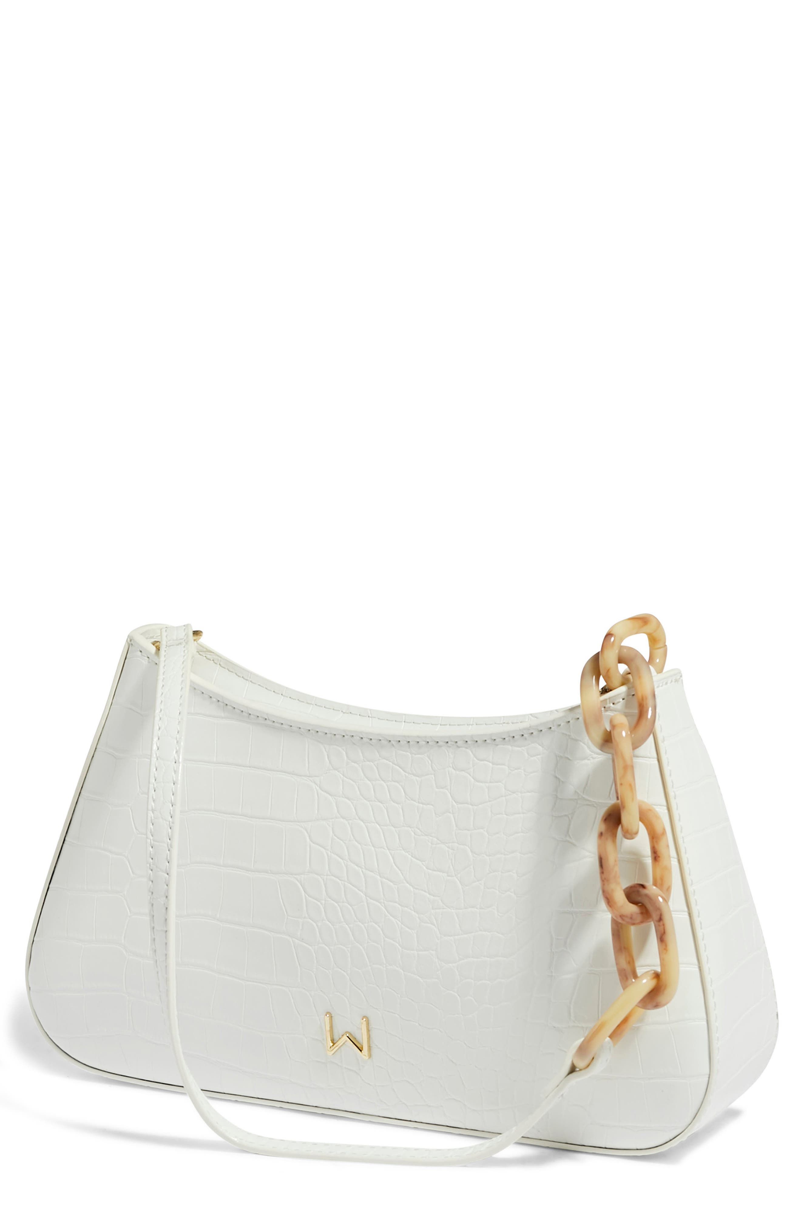 Newbie Vegan Leather Shoulder Bag, Alternate, color, SNOW CROCO