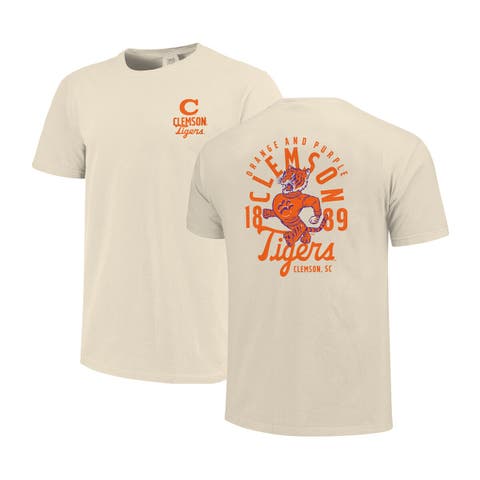 Men's Cream Clemson Tigers Comfort Colors Mascot Overlay T-Shirt