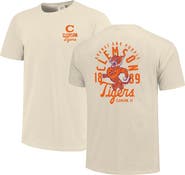 IMAGE ONE Men's Cream Clemson Tigers Comfort Colors Mascot Overlay T-Shirt