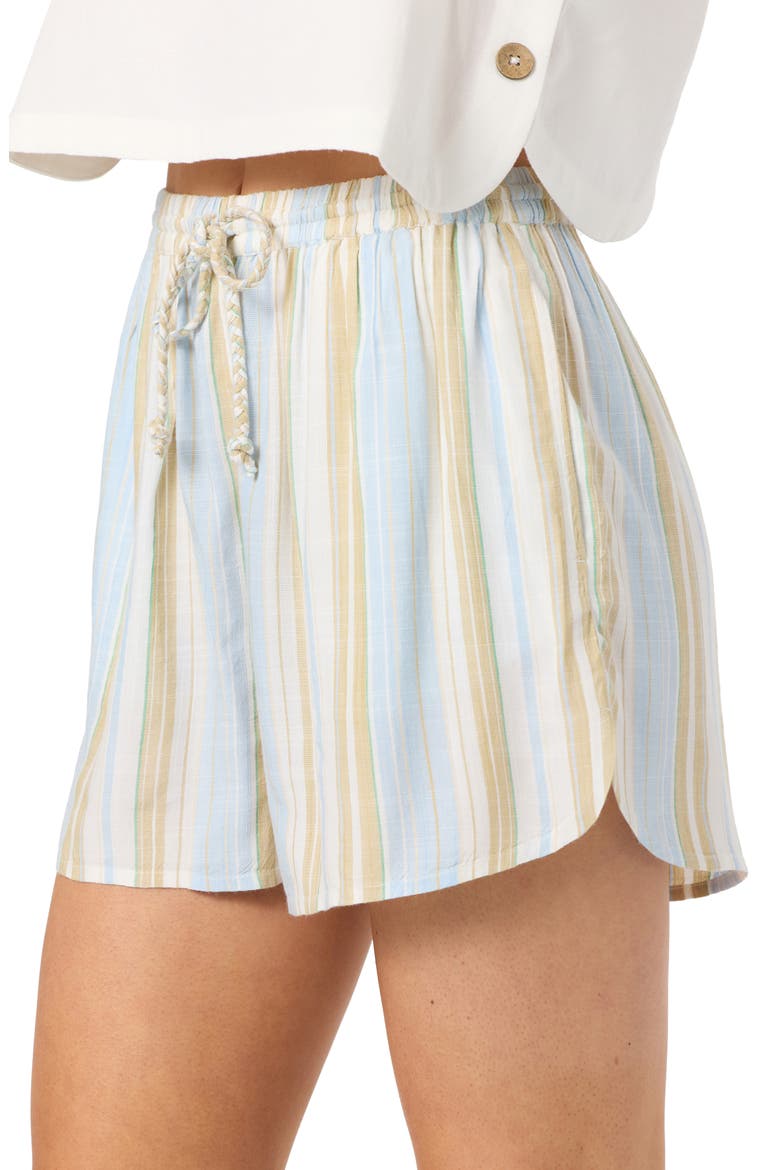 Millie Stripe Drawstring Shorts, Alternate, color, BLUE/ TAPIOCA/ WHITE