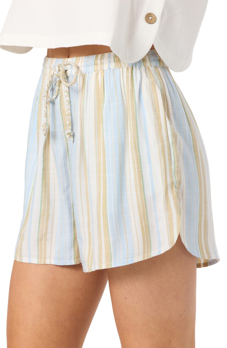 O'Neill Millie Stripe Drawstring Shorts, Alternate, color, Blue/ Tapioca/ White