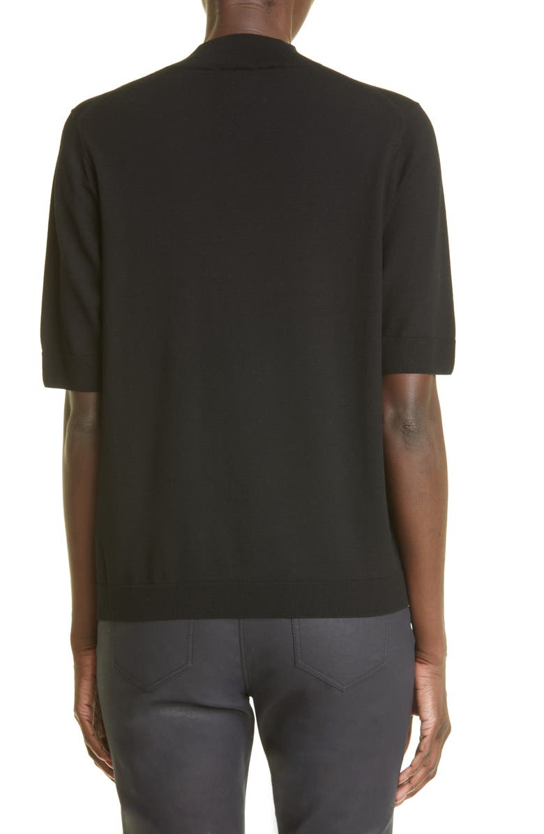 Lafayette 148 New York Mock Neck Short Sleeve Sweater, Alternate, color,