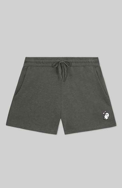Womens Heartly Ghost Midweight Washed Fleece Shorts