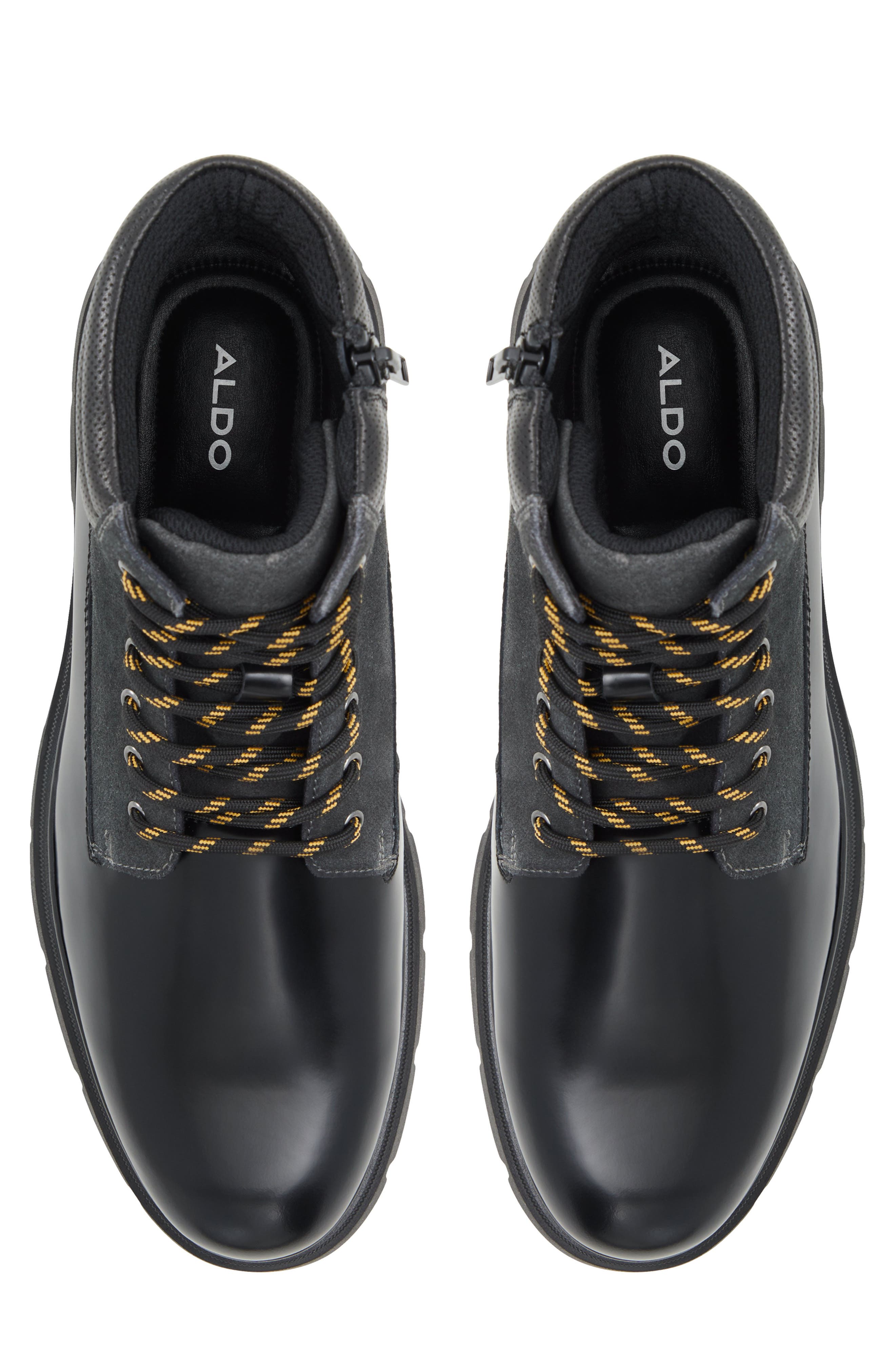 ALDO Mayfair Water Resistant Lace-Up Boot, Alternate, color, Charcoal