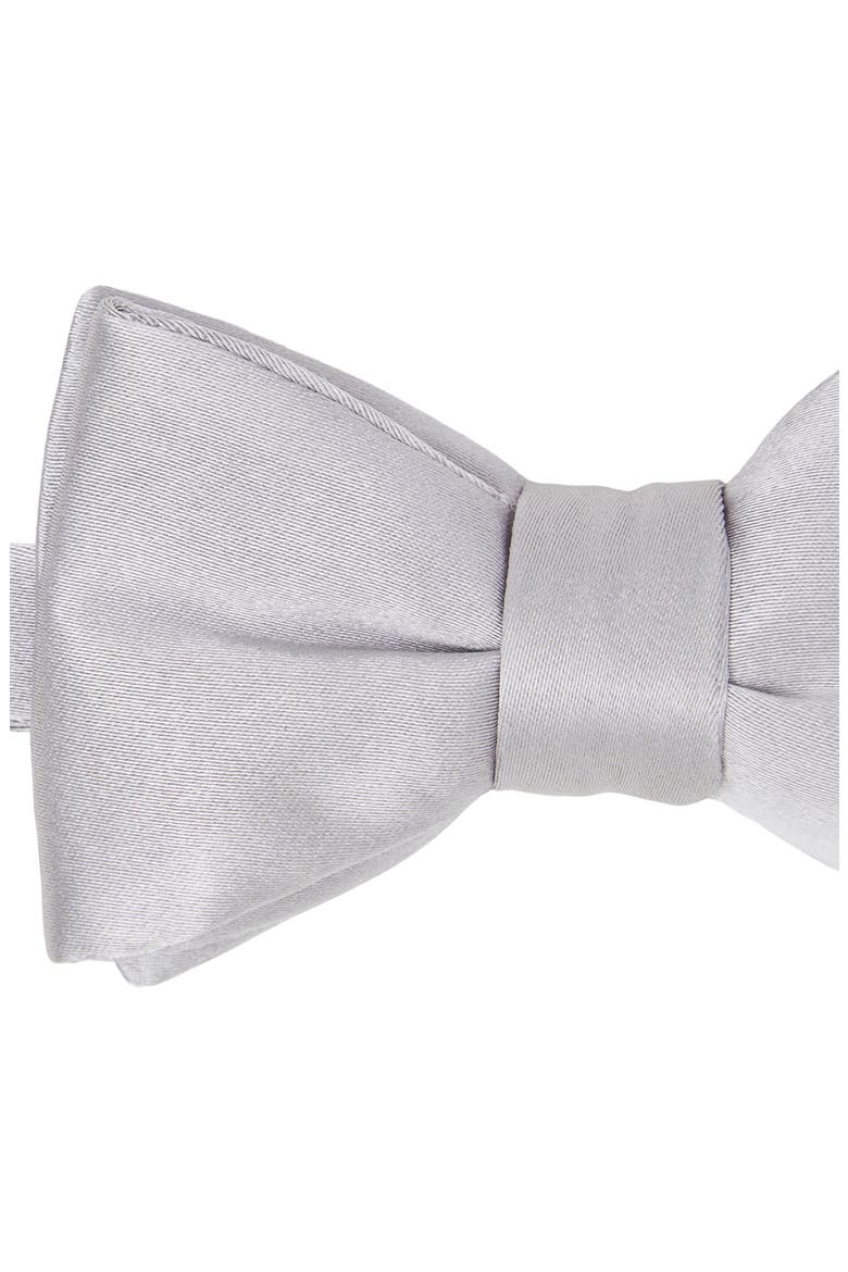 Silk Bow Tie, Alternate, color, LIGHT GREY SOLID