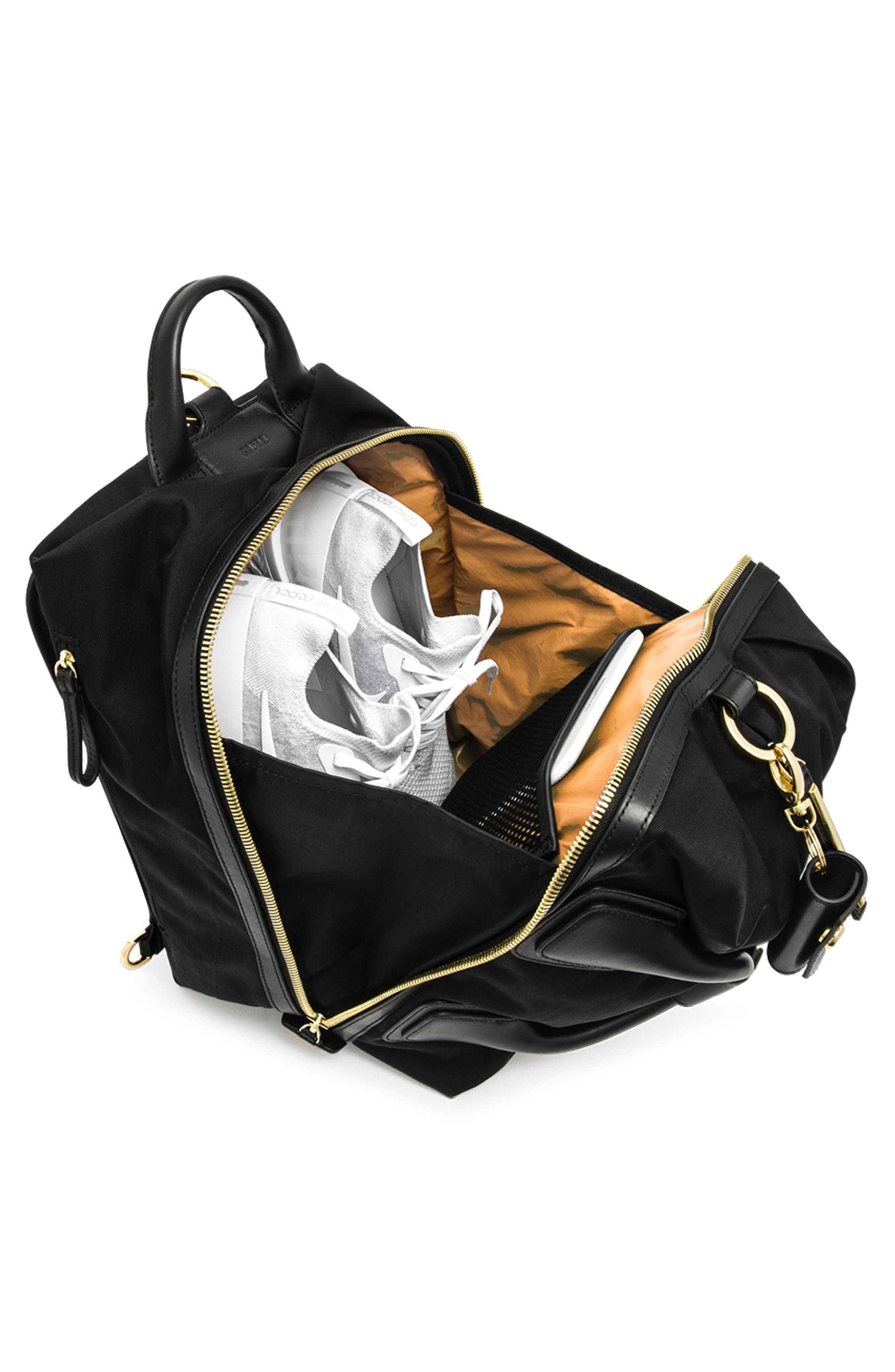 Small Studio Duffel Backpack, Alternate, color, BLACK/ GOLD