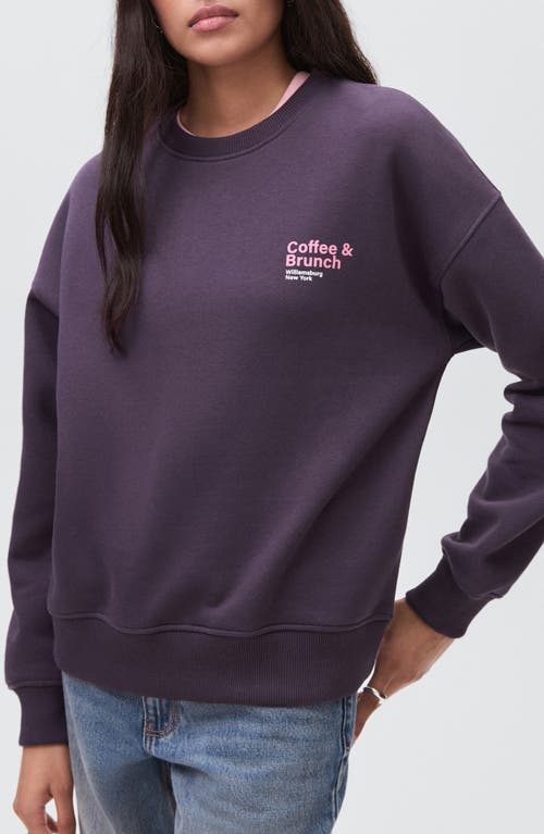 Mango Teen Oversize Graphic Sweatshirt In Purple
