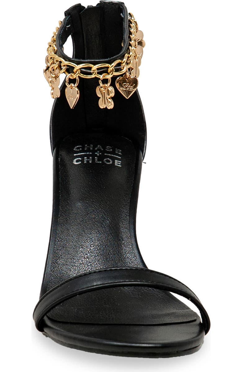 CHASE AND CHLOE Iridessa Charm Ankle Strap Sandal, Alternate, color, Black