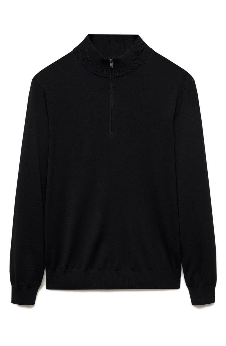MANGO Wool Quarter Zip Sweater, Alternate, color,