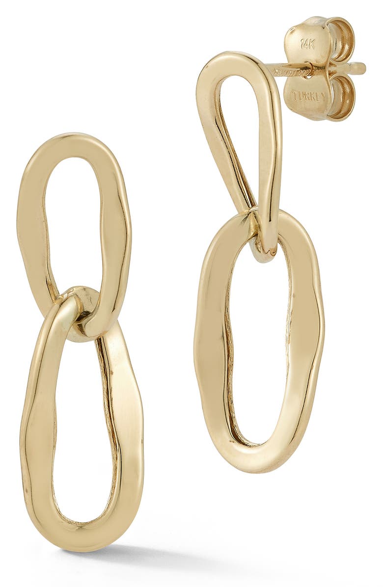 Ember Fine Jewelry 14K Circular Double Drop Earrings, Main, color, Gold