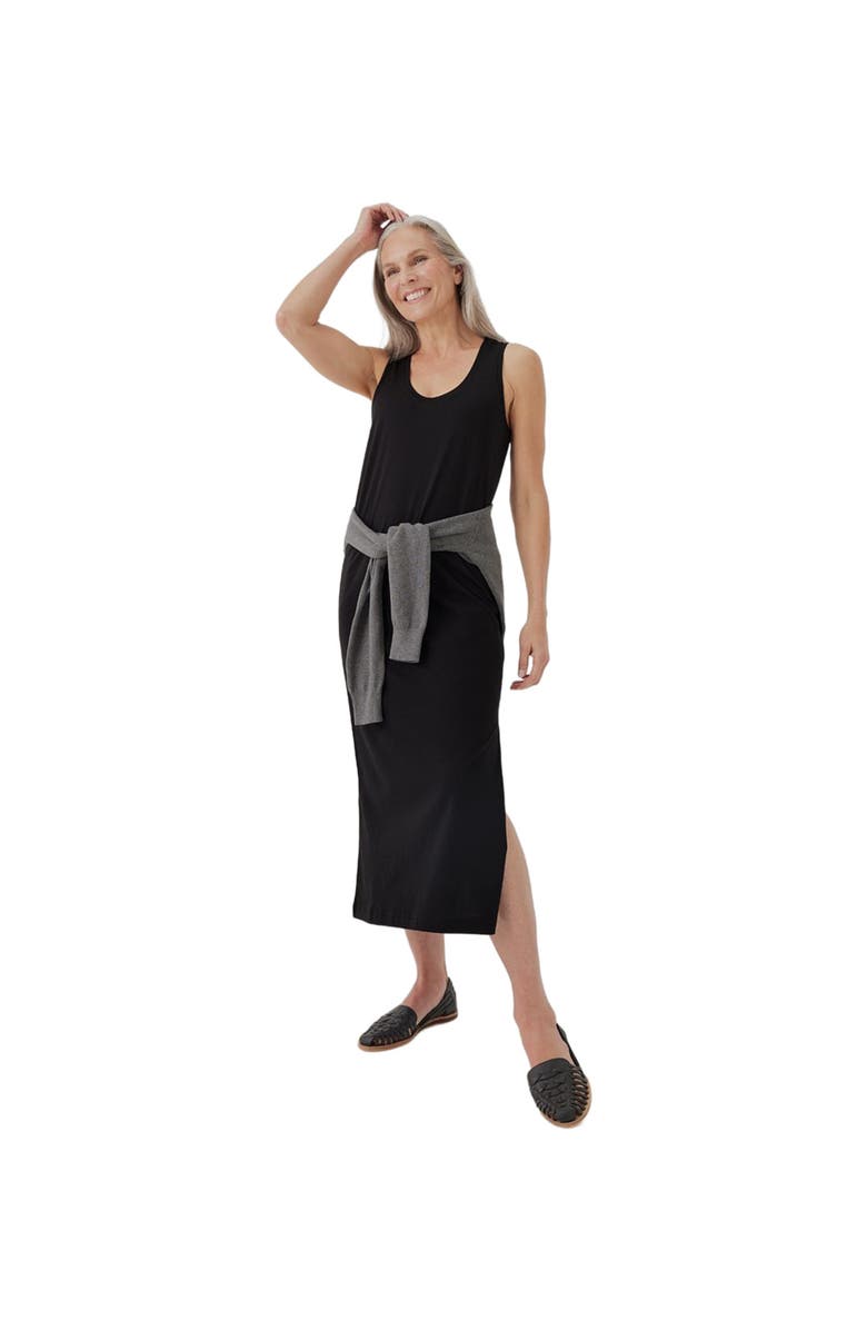 Pact Organic Softspun Tank Midi Dress, Main, color, Black