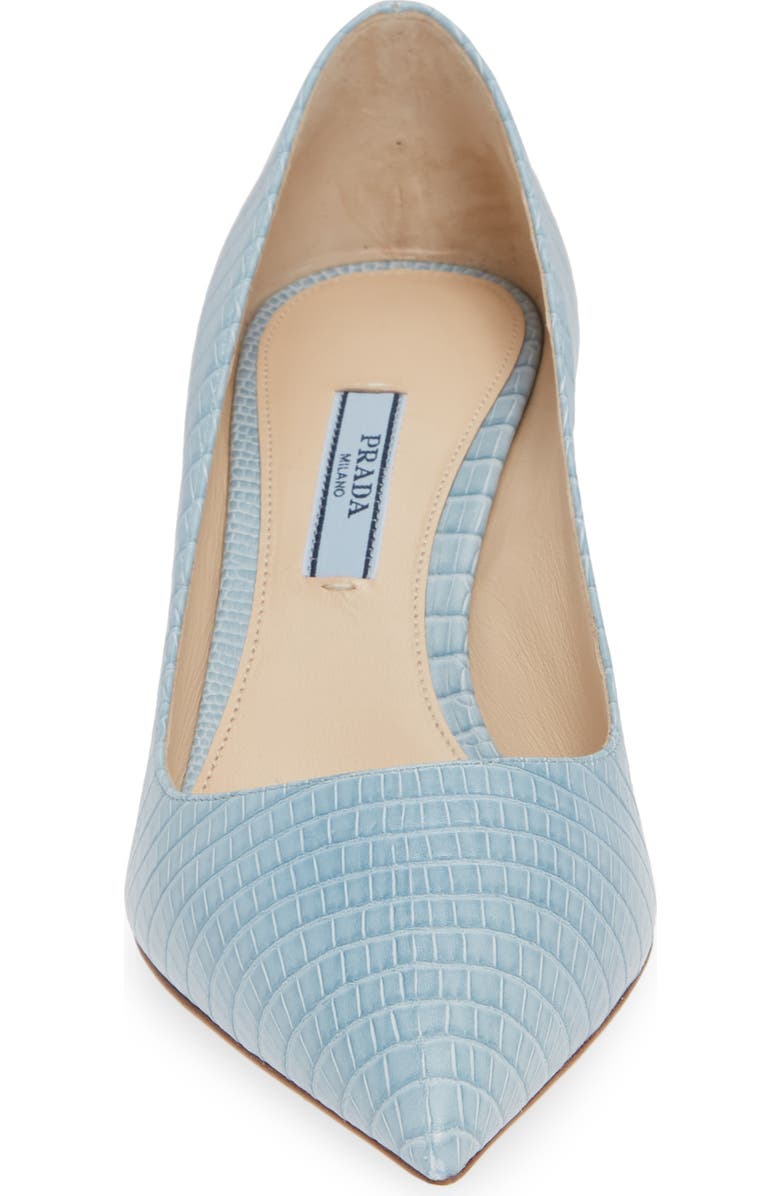 Prada Croc Embossed Pointed Toe Pump, Alternate, color,