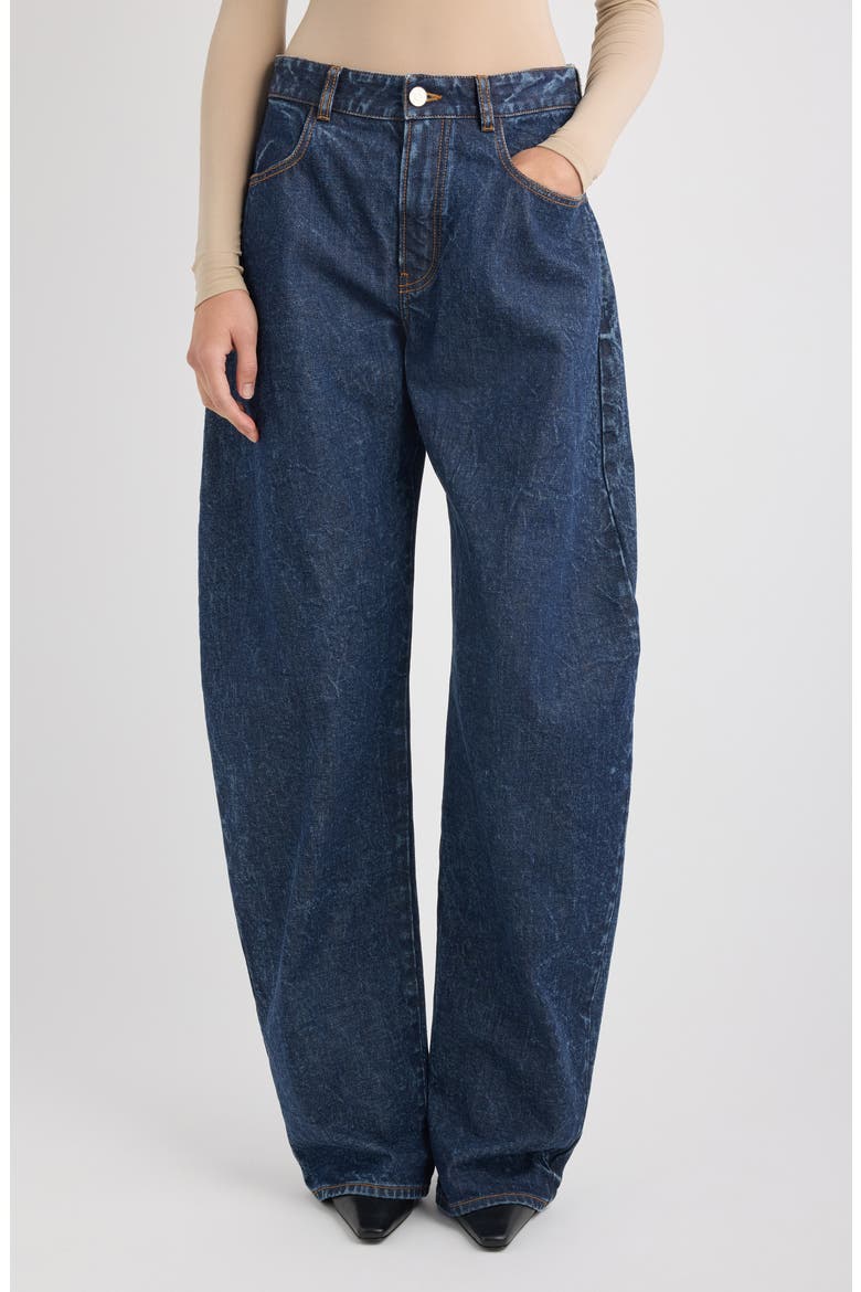 Low Rise Round Jeans, Main, color, DOCK BLUE