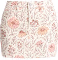 Bayeas Floral Print Denim Miniskirt
