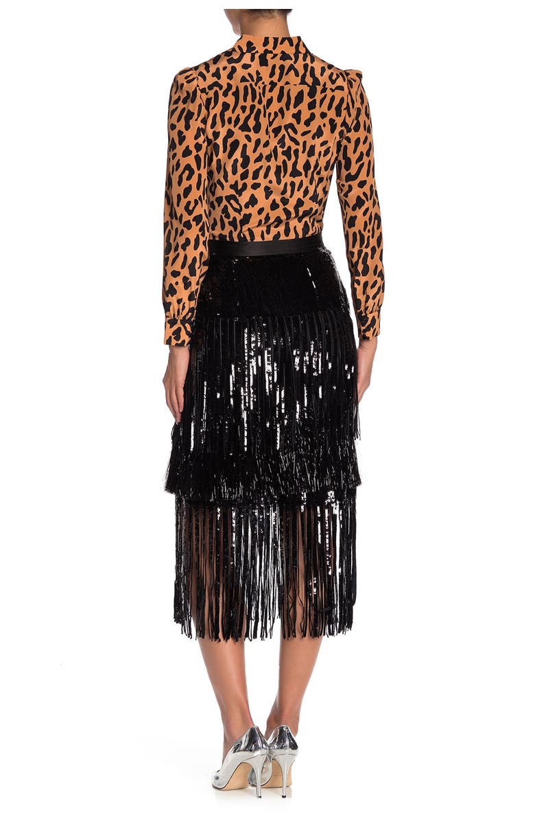 Diane von Furstenberg Jacki Sequin and Fringe Skirt, Alternate, color, 