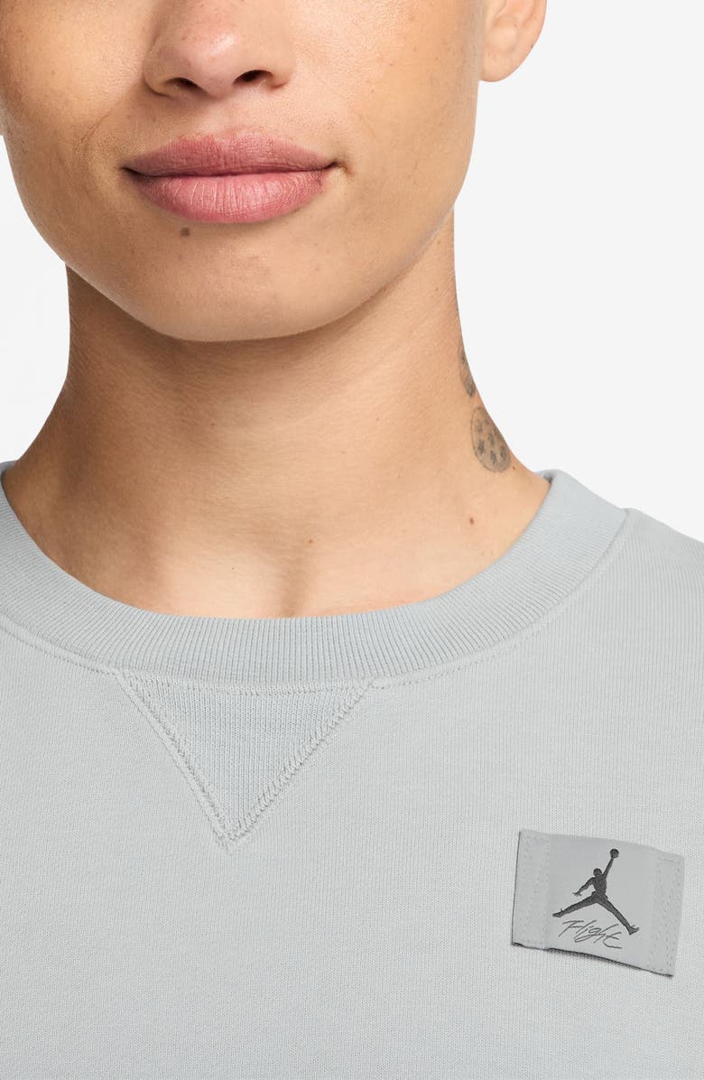Jordan Flight Fleece Dip Dye Crewneck Sweatshirt, Alternate, color, Light Smoke Grey