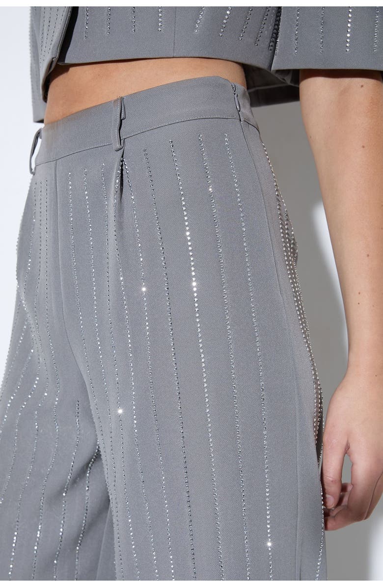 MissPap Premium Embellished Straight Leg Pants, Alternate, color, Grey