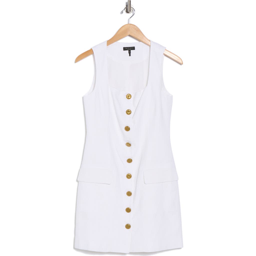 Rag & Bone Mona Sleeveless Cotton & Linen Minidress In White