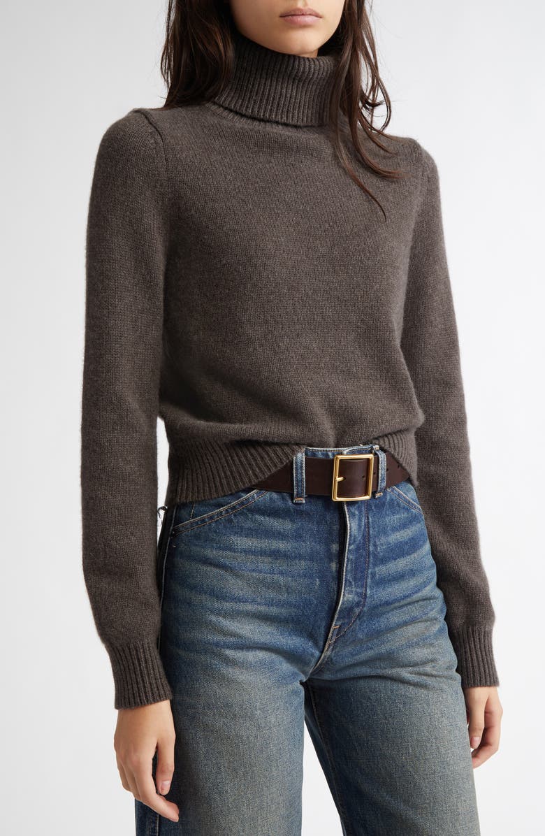 Nili Lotan Hollyn Cashmere Turtleneck Sweater, Alternate, color, Dark Umber Melange