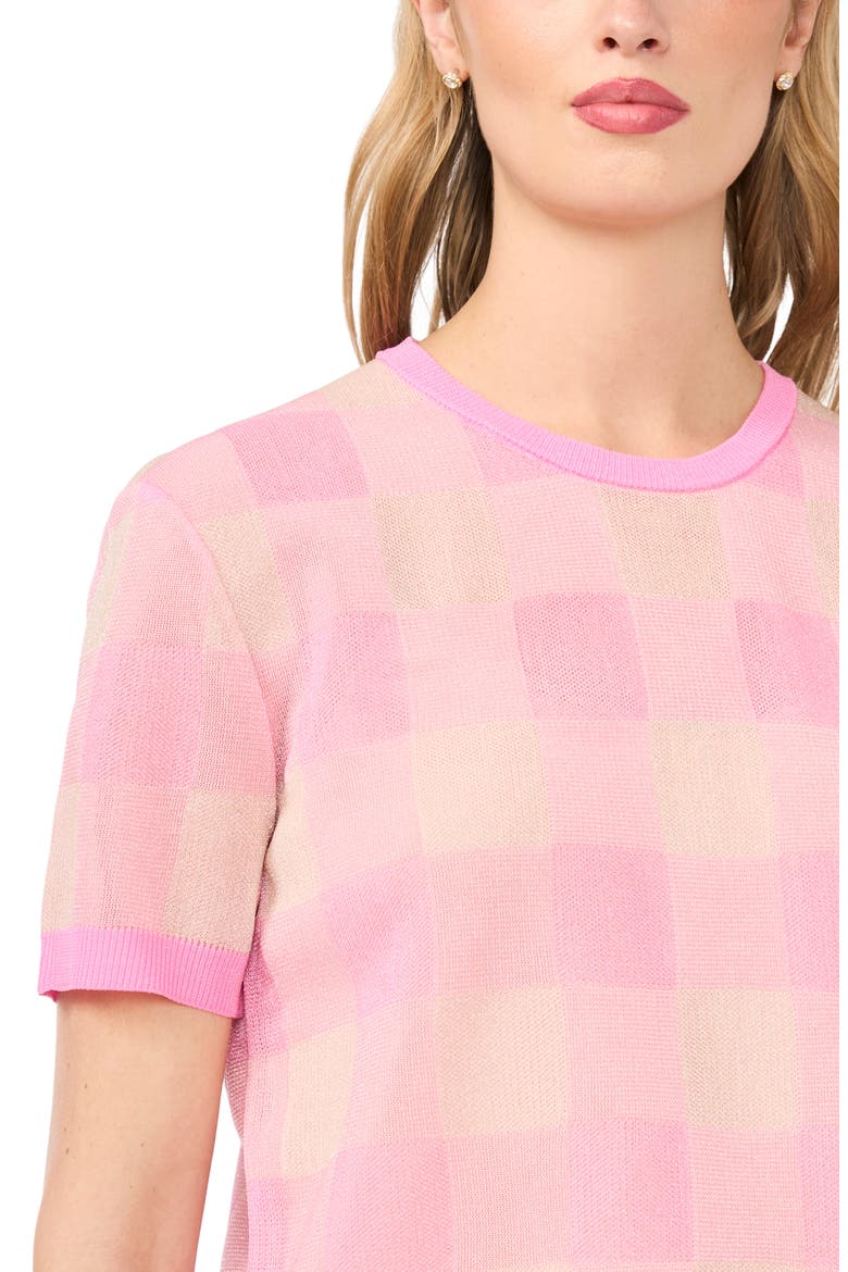 Eunice Plaid Sweater, Alternate, color, FULL BLOOMING PINK