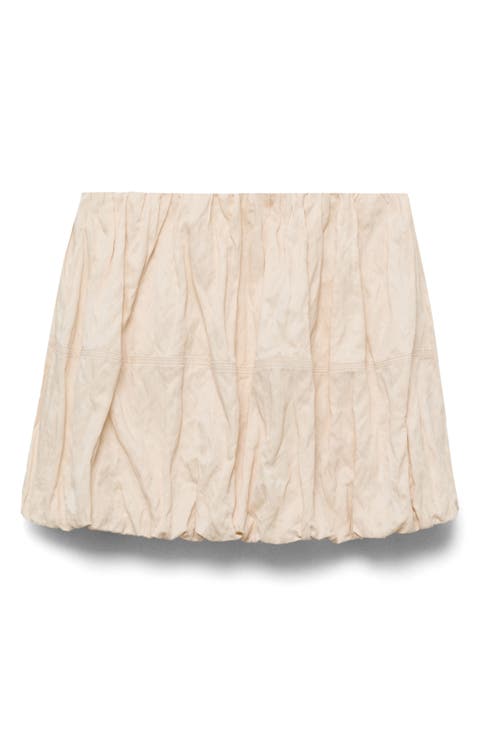 Crinkled Bubble Hem Miniskirt