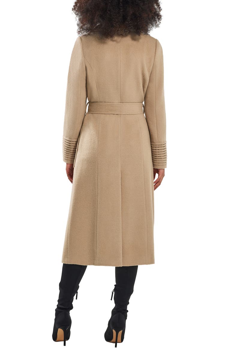 SENTALER Wide Collar Belted Alpaca & Wool Wrap Coat, Alternate, color, Camel