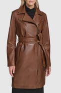 Andrew Marc Jacqui Leather Trench Coat