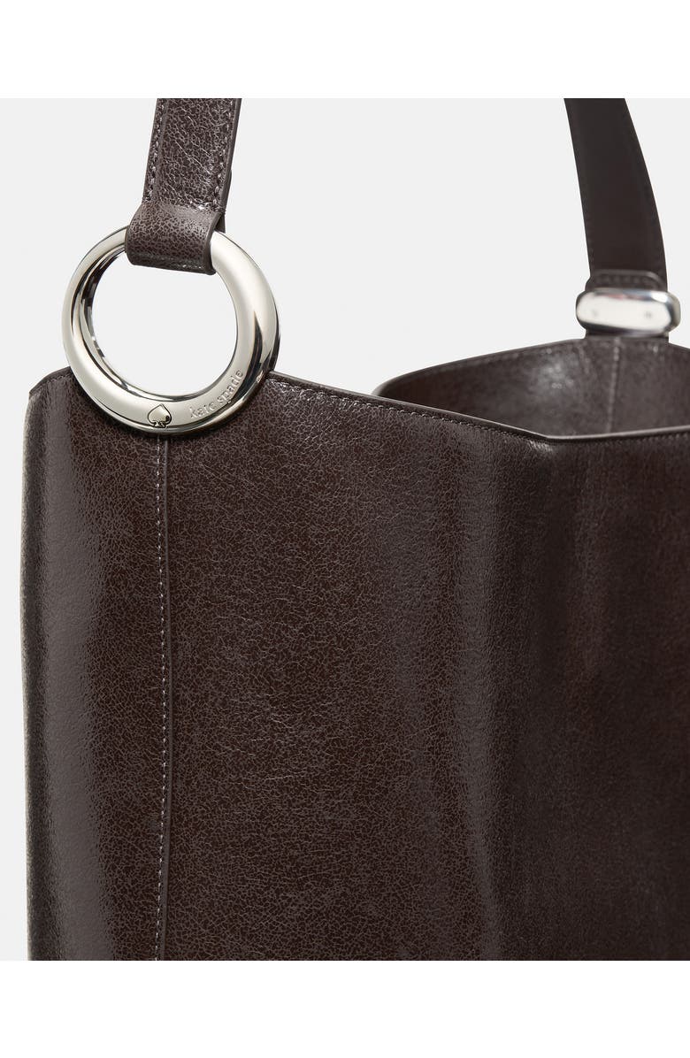 Kate Spade New York halo glazed large leather bucket bag, Alternate, color, Hot Fudge