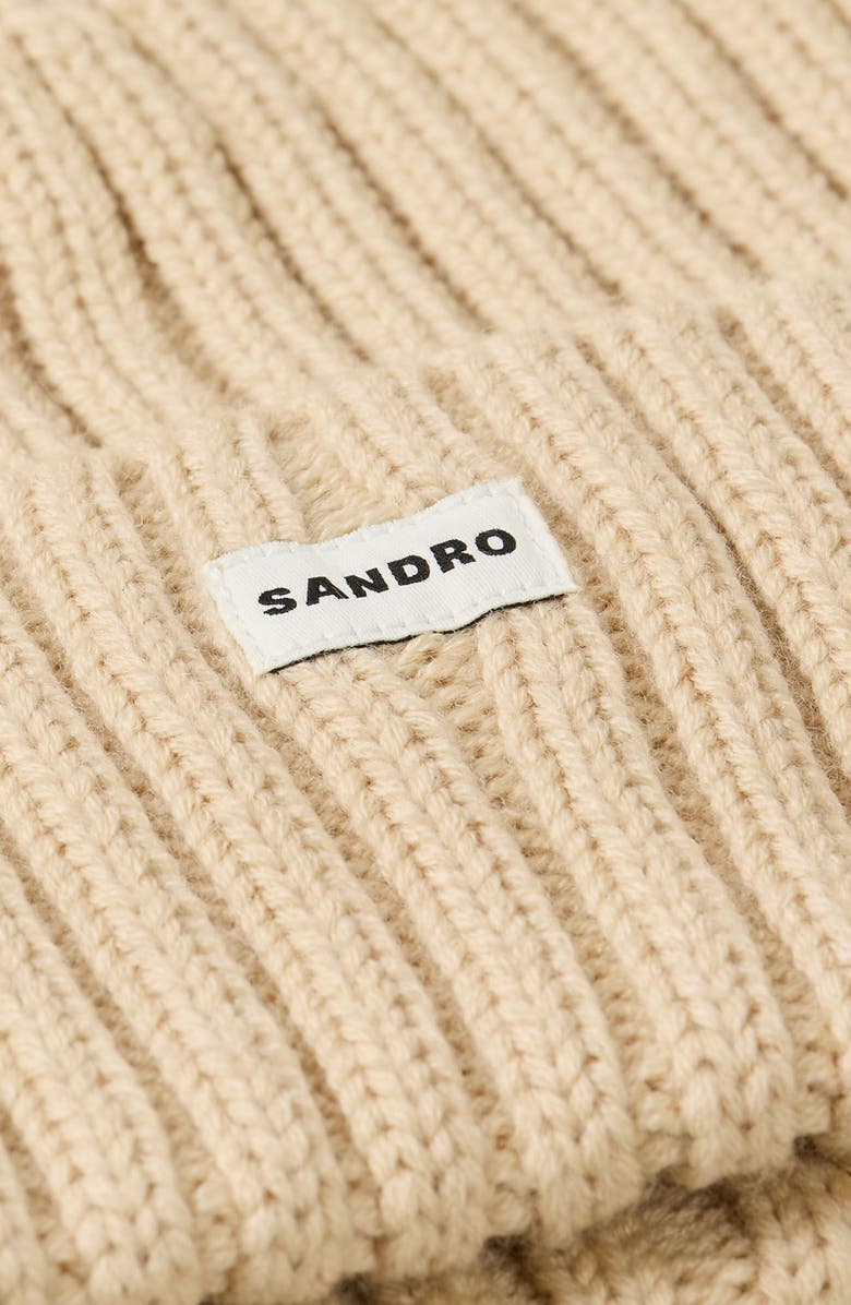 SANDRO Knit hat, Alternate, color, Butter Cream
